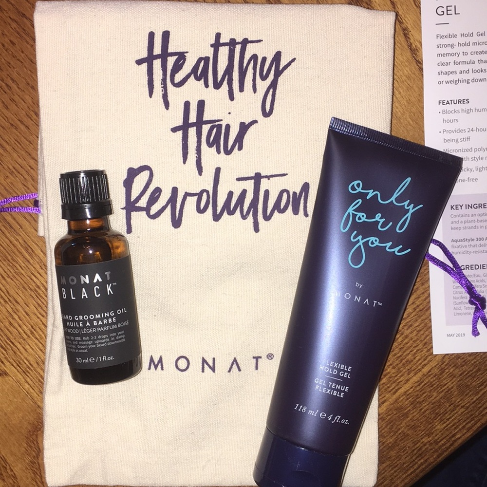 Men’s Monat BLACK Beard oil  Flexible Hold Gel!